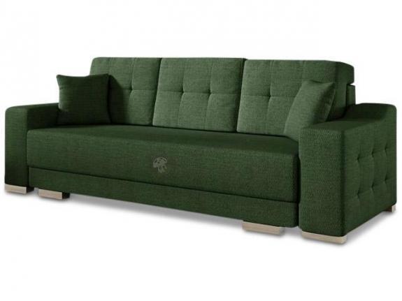 Trzyosobowa sofa rozkładana do salonu Cypis ciemnozielona